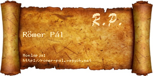 Römer Pál névjegykártya